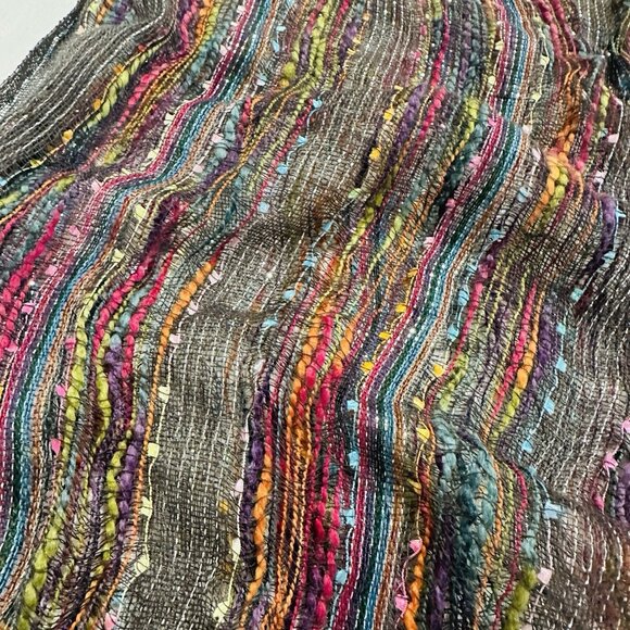 Anika Dali Infinity Scarf Cowl Snood Multicolor Threads Silver Shimmer 34x17” - Picture 4 of 8